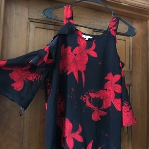 Red and Black Blouse